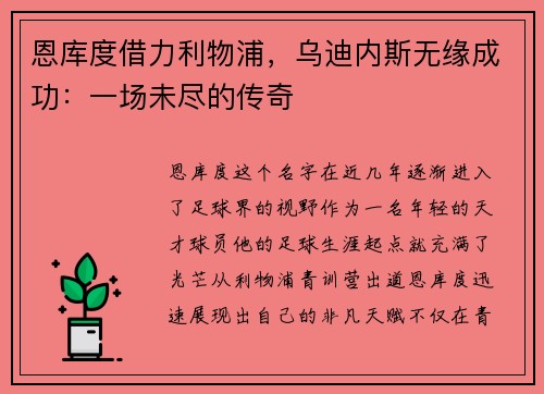 恩库度借力利物浦，乌迪内斯无缘成功：一场未尽的传奇